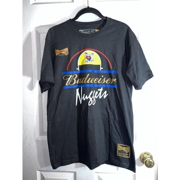 NWT DENVER NUGGETS Mitchell Ness Budweiser  Graphic T shirt Sz Large - Picture 2 of 7